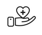 Icon of hand holding a heart