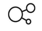 Icon of three circles connected by lines